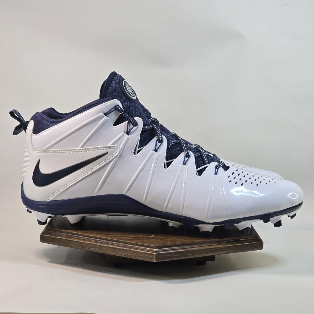 Nike Huarache Cleats Shoes Mens Size 16 White Navy 616296-141 Football Lacrosse